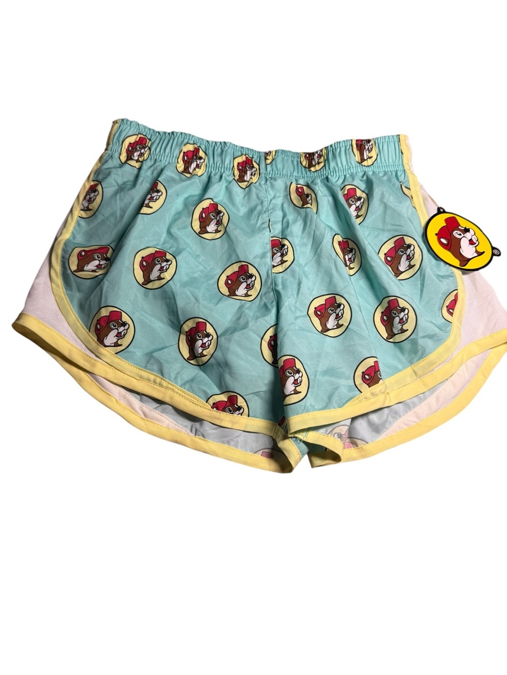 Aqua & Yellow Cartoon-Print Athletic Shorts